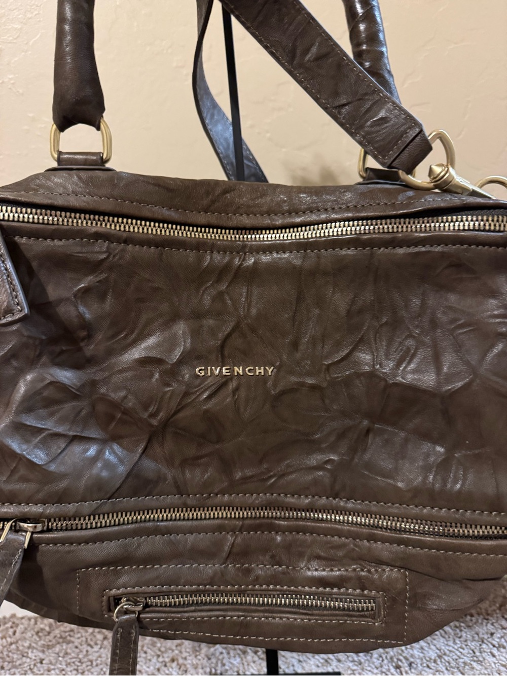 Givenchy Distressed Leather Pandora Bag with Gold Hardware - Picture 2 of 10